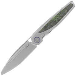 Nóż składany Rike Knife Baidi T Titanium/Green Carbon Fiber, Bead Blasted M390 (RK-Baidi-T-P/GCF)