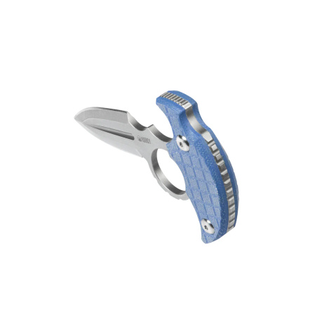 Nóż Kubey Cavy Blue Micarta, Stonewashed 14C28N by MUZI Design (KU403D)