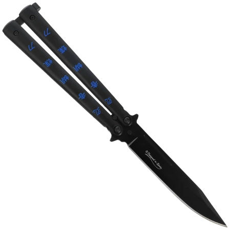 Nóż składany motylek Martinez Albainox Balisong Night Fighter II Black Stainless Steel, Black 3Cr13MoV (02104)