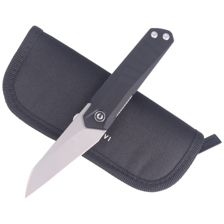 Civivi Knife Ki-V Plus G10 Black, Silver Bead Blasted Nitro-V by Ostap Hel (C20005B-1)