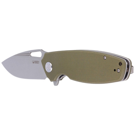 Kubey Knife Tityus, Green G10, Bead Blasted D2 (KU322B)