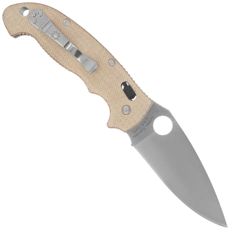 Spyderco Manix 2 XL Knife Brown Canvas Micarta, Satin CPM Cru-Wear by Eric Glesser (C95MPCW2)