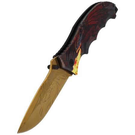 Herbertz CJH Knife 3D Dragon Aluminum, Golden Titanium Coating (10000363)