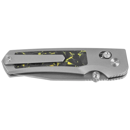 Remette RT-Aurora Knife Gray Titanium/Carbon Fiber, Manual Fine Grinding Satin/Pearlescent M390 (AURA-Y)