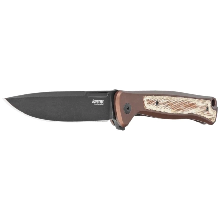 Nóż składany LionSteel Skinny Earth Aluminium/Natural Canvas Micarta, Old Black MagnaCut by Molletta (SK01A EB)
