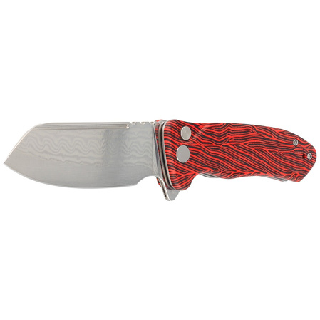 Nóż składany Kubey Creon Red/Black G10, Damascus (KU336B)