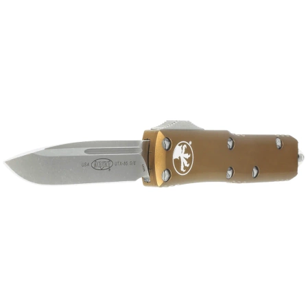 Nóż automatyczny OTF Microtech UTX-85 S/E Tan Aluminium, Apocalyptic M390 (231-10APTA)