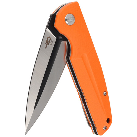 Bestech Fin Orange G10, Satin/Black 14C28N Knife (BG34B-2)