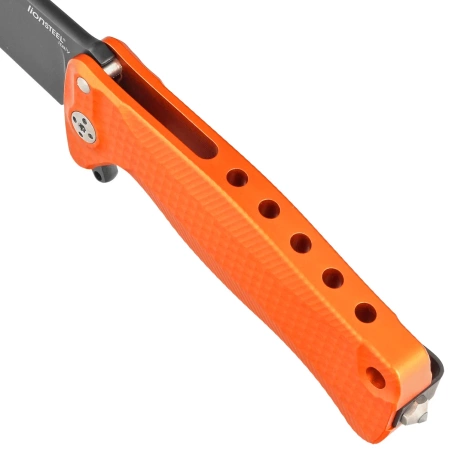 LionSteel SR22A Orange Aluminum, Black Sleipner by Molletta Knife (SR22A OB)