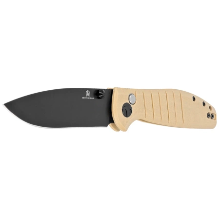 Nóż składany Bestechman Goodboy Khaki G10, Black DLC D2 by Keanu Alfaro (BMK04E)