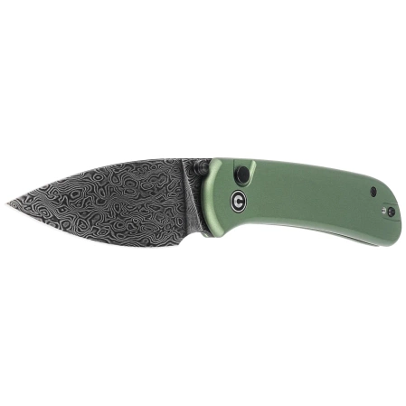 Nóż składany Civivi Qubit Green Aluminum, Black Damascus (C22030E-DS1)