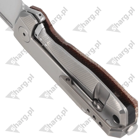 LionSteel Nano Knife Natural Canvas Micarta, Satin MagnaCut (NA01 CVN)