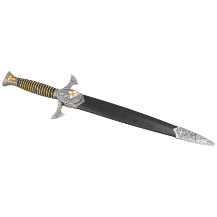 Decor Habitat Templar Dagger, Black/Gold ABS, Satin Stainless Steel (S0298)