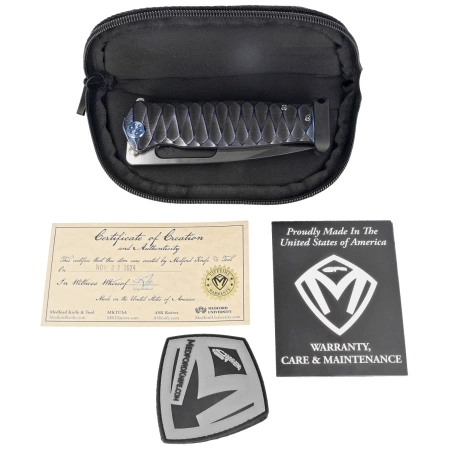 Nóż składany Medford USMC FF Black/Blue-Violet ''Diamond Head'' Titanium, Flm HW/Clip, Black DLC/Satin S45VN by Greg Medford (MK2044PQ-31A6-TFCF-PP)