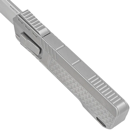 Remette Sharp Leopard Gravity Knife Gray Titanium, Hand Grinding Pearlescent M390 (RTSLA)