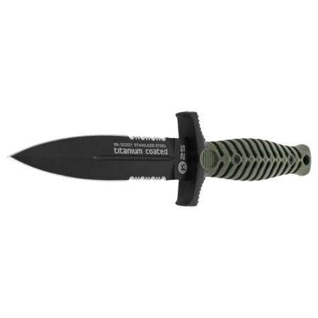 K25 RK-32207 Boot Knife Green ABS/Black Rubber, Black Titanium 7Cr17Mov