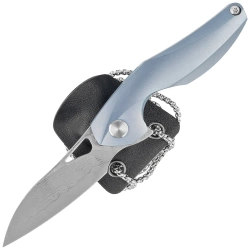 Nóż na szyję Bestech The Reticulan Blue Titanium, Damascus by Elijah Isham (BT1810H)