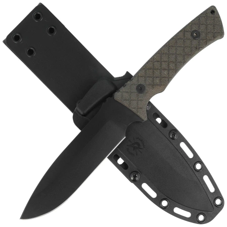 Spartan Blades Damysus Knife Green Canvas Micarta, Black 1095 Cro-Van by Curtis Iovito (SBSL003BKGR)