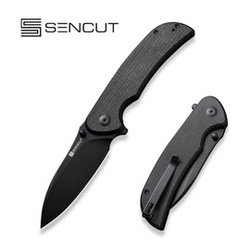 Sencut Borzam Black Canvas Micarta, Black 9Cr18MoV Knife (S23077-3)