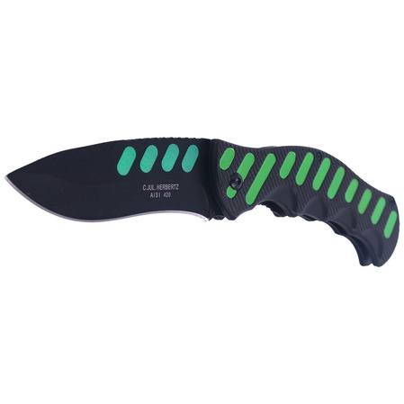Herbertz Solingen Black / Green Aluminium, Black Blade (565912)