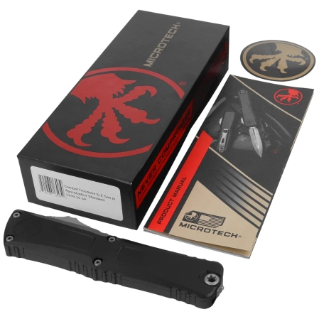 Nóż automatyczny OTF Microtech Combat Troodon Gen III S/E Black Aluminium, Apocalyptic M390MK by Tony Marfione (1143-10AP)