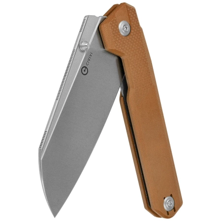 Civivi Hid Knife Brown G10, Satin 14C28N by Ostap Hel (C23008-3)