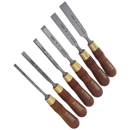 Set of Narex Profi carpentry chisels with side chamfer 6, 10, 12, 16, 20, 26 (853200)