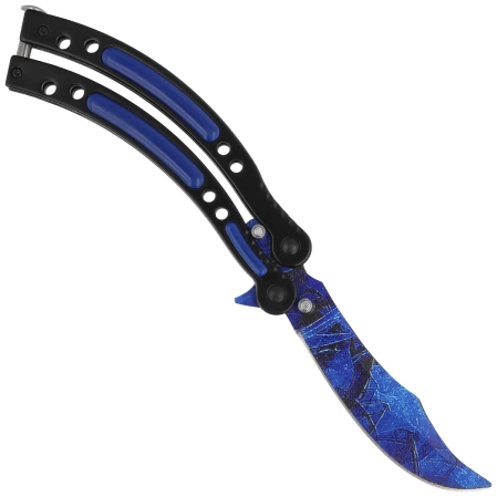 Martinez Albainox Balisong Knife Blue ABS/Black Steel, Colorful Blue 3Cr13Mov (02129)