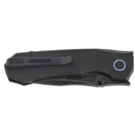 Nóż składany Remette Rhino Black G10, Black Stonewashed Titanium D2 (RNDG1)