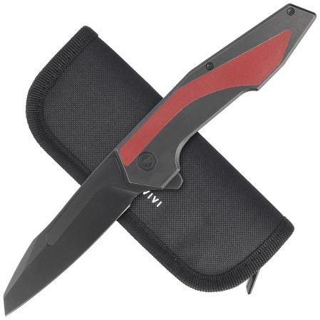 Civivi Hypersonic Black Steel / Burgundy G10, Black Stonewashed 14C28N by Gustavo T. Cecchini knife (C22011-3)