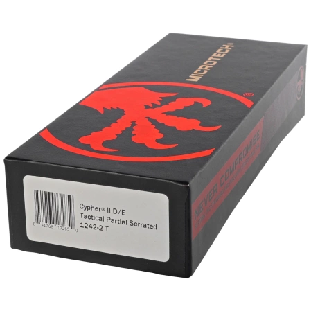 Microtech Cypher II D/E OTF Knife Black Aluminum, Tactical P/S M390MK by Deryk Munroe and Tony Marfione (1242-2T)