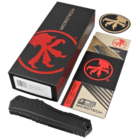 Nóż automatyczny OTF Microtech Cypher II D/E Black Aluminium, Tactical M390MK by Deryk Munroe i Tony Marfione (1242-1T)