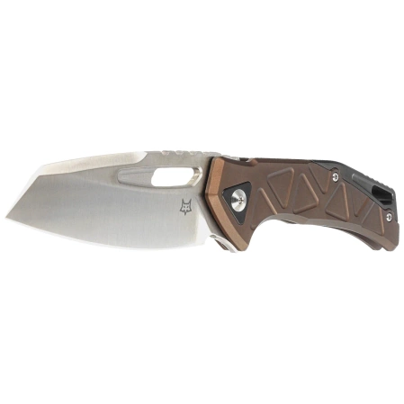 Nóż składany Fox Chronos Bronze Aluminum Knife, Black HW, Satin MagnaCut by Stefan Merk (FX-552 ALBR)