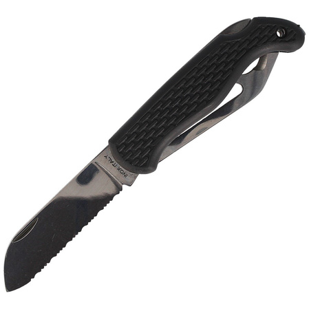 Nóż składany żeglarski MAC Coltellerie Boat 2 Black PP/TPE,  Satin W 1.4034 (MC BOT2.N)