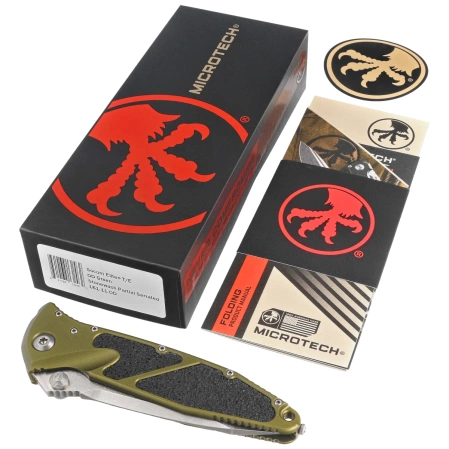 Microtech Socom Elite T/E-M Knife OD Green Aluminum, Stonewashed P/S M390 by Tony Marfione (161-11OD)