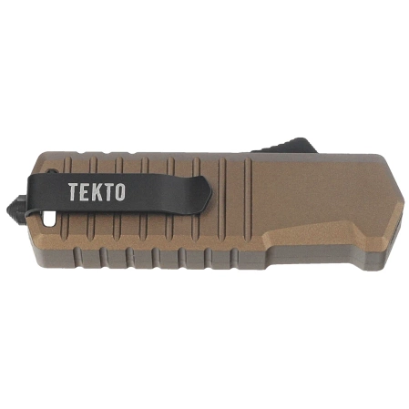 Tekto A2 Badger Mini T/E OTF Knife Desert Aluminum, Black D2
