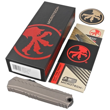 Nóż automatyczny OTF Microtech Cypher II D/E Natural Clear Aluminium, Black M390MK by Deryk Munroe i Tony Marfione (1242-1NC)