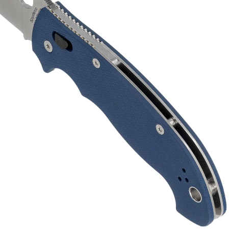Spyderco Manix 2 XL Knife Cobalt Blue, Satin CPM SPY27 by Eric Glesser (C95GPCBL2)