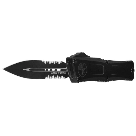 Nóż automatyczny OTF Microtech Combat Troodon Gen III D/E Black Aluminium, Tactical P/S M390MK by Tony Marfione (1142-2T)