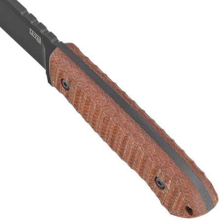 Za-Pas Ultra Outdoor Brown Toxic Micarta, Black Cerakote NMV Knife