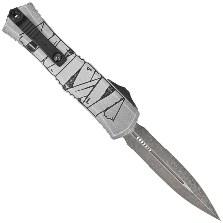 Nóż automatyczny OTF Microtech Hera II Mini D/E Signature Halloween Mummy Wrap Aluminium, Satin M390MK by Tony and Sean Marfione (1702M-1HWMYS)
