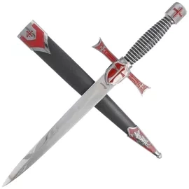 Sztylet Decor Habitat Templar Dagger Burgundy/Black/Silver ABS, Satin Stainless Steel (S3319)