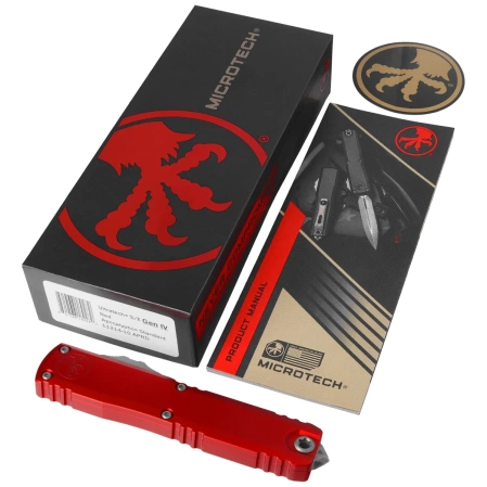 Microtech Ultratech Gen IV S/E OTF Knife Red Aluminum, Apocalyptic M390MK by Tony Marfione (11214-10APRD)