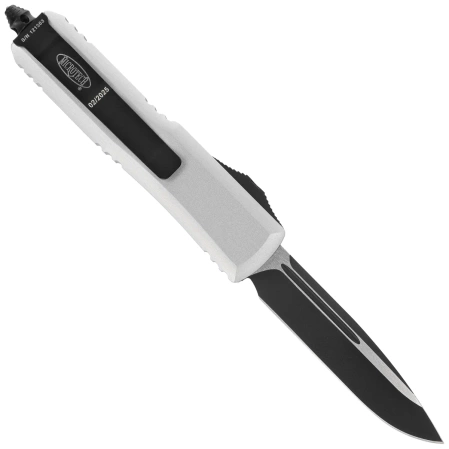 Microtech UTX-85 S/E OTF Knife Natural Clear Aluminum, Black M390 (231-1CR)