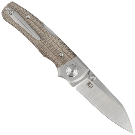 Bestech Tonic Grey Titanium/Green Canvas Micarta, Satin M390 by Colin Maisonpierre Knife (BT2204C)