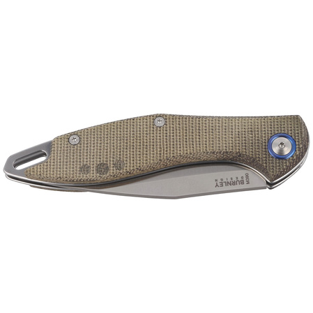 MKM Fara Green Canvas Micarta, Satin M390 by Lucas Burnley knife (MK MY01-GC)
