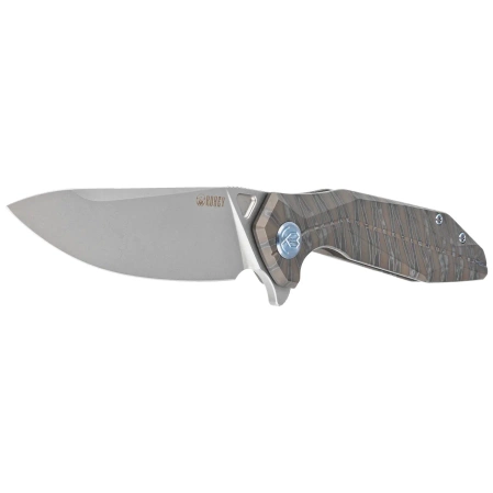 Nóż składany Kubey Nova Frame Lock Flamed Titanium, Beadblasted 14C28N (KB235G)