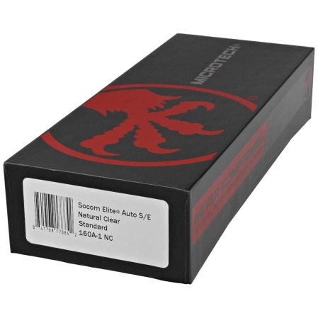 Microtech Socom Elite Auto S/E Natural Clear Aluminum, Black M390MK by Tony Marfione (160A-1NC)