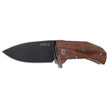LionSteel KUR Knife Santos Wood, Black PVD/Stonewashed Sleipner by Molletta (KUR BST)