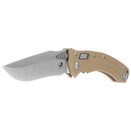 Nóż składany Microtech Amphibian Ram-Lok S/E Tan Fluted G10, Stonewashed M390MK by Tony Marfione (137RL-10FLGTTA)